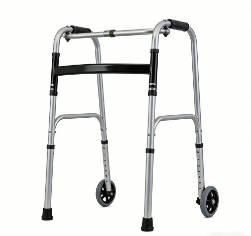 ZY-RE01 - Foldable Stainless Steel Walker with Front Wheels