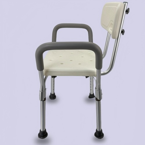 ZY-B01 - Adjustable Aluminum Shower Chair with Backrest