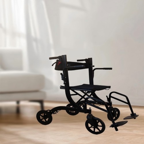 ZY-W03 - Lightweight Folding Transport Wheelchair - Compact Travel Mobility Aid